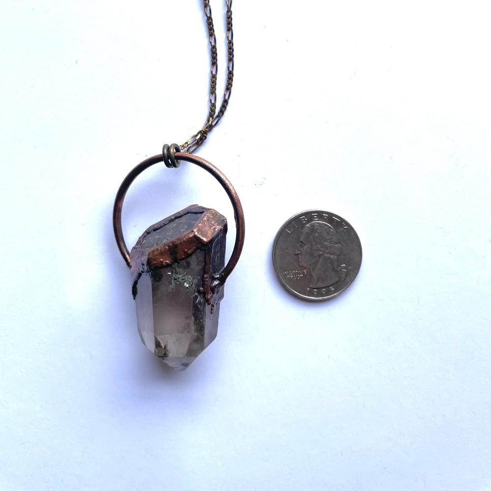 Copper necklace with Lodolite Crystal
